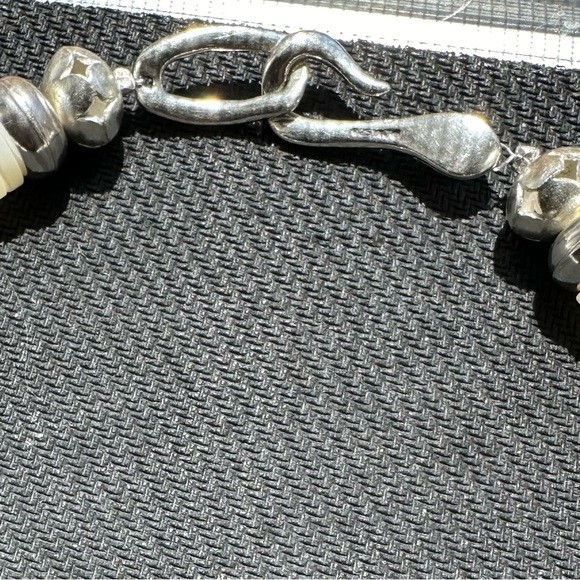 Hand Crafted “One of a Kind” Mother of Pearl & Sterling Silver Necklace - Picture 4 of 4